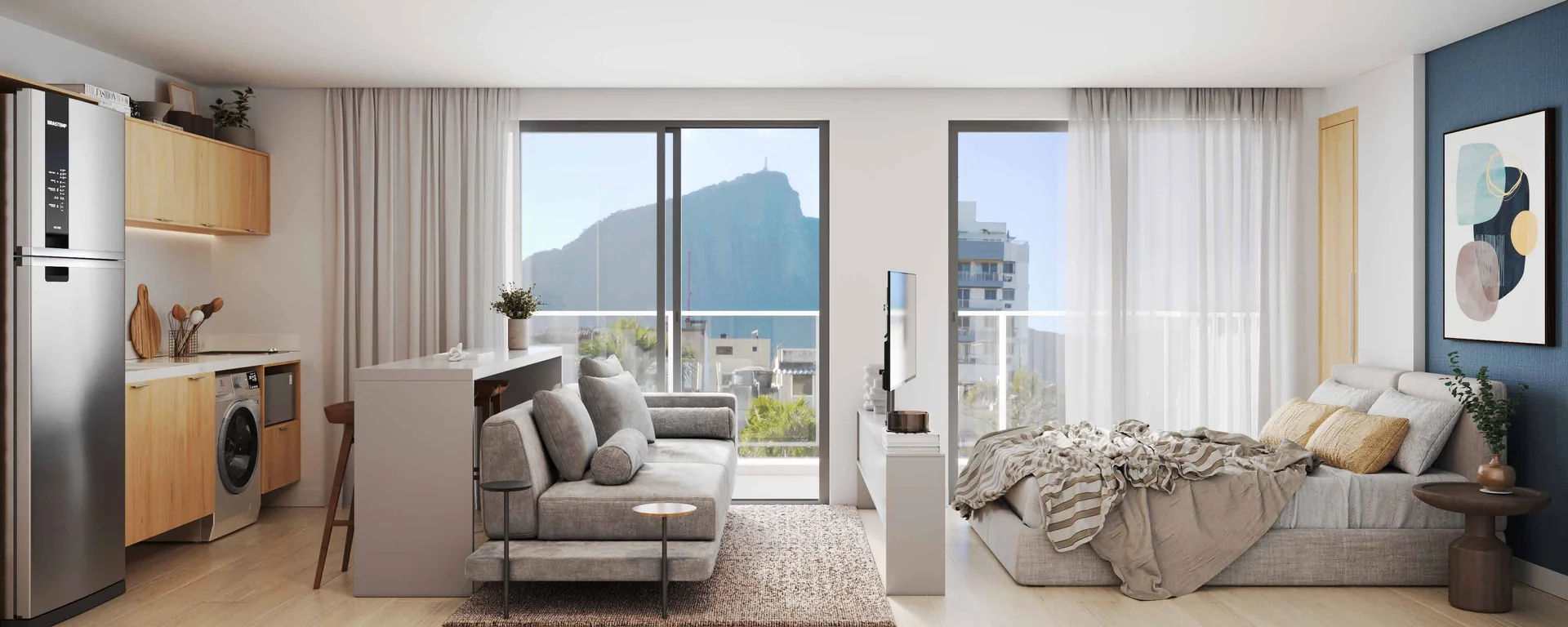 Studio Living e Varanda Apto 804